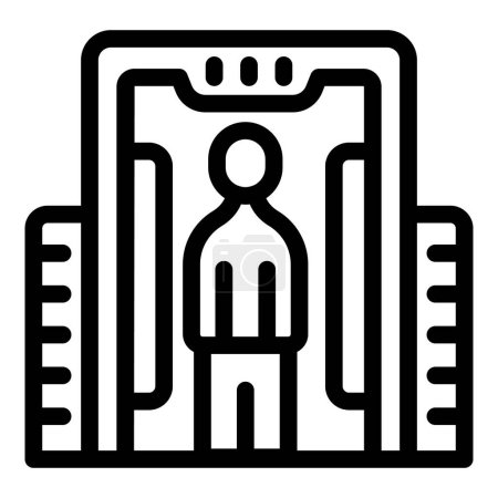Illustration for Airport passenger scanner icon outline vector. Security travelling control. Tourist scanning checkup - Royalty Free Image