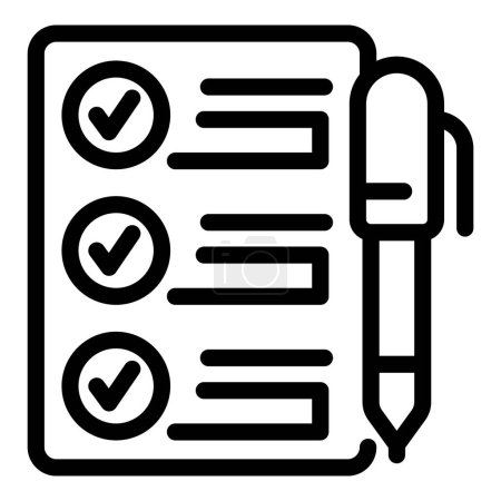 Illustration for Travelling checkup list icon outline vector. Checking flight inventory. Flight journey information - Royalty Free Image