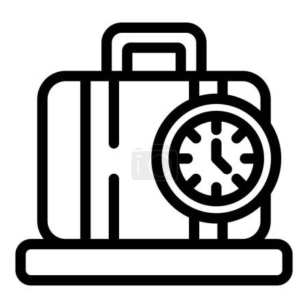 Illustration for Baggage flight weight icon outline vector. Airplane weighing luggage. Passenger safety control - Royalty Free Image