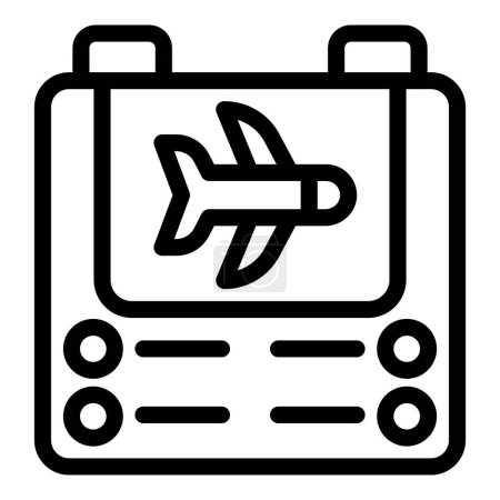 Illustration for Airport display board icon outline vector. Flights info schedule. Flight information screen - Royalty Free Image