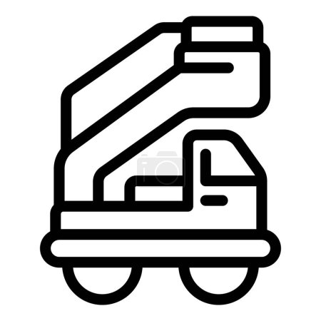 Illustration for Airport truck ladder icon outline vector. Aircraft passenger stair. Boarding and onboarding - Royalty Free Image