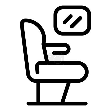 Illustration for Airline seat icon outline vector. Passenger aircraft seat. Economy class seat - Royalty Free Image
