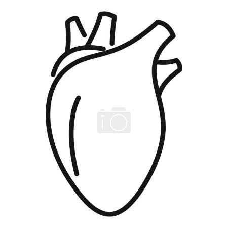 Estructura corazón transplante icono contorno vector. Bioimpresión médica. Ciencias de los órganos