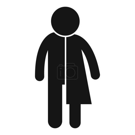 Illustration for Duo female and male icon simple vector. Gender identity. Portrait trans - Royalty Free Image