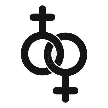 Illustration for Gender chain support icon simple vector. Human move. Portrait trans agender - Royalty Free Image