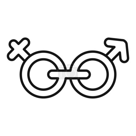 Illustration for Chain gender identity icon outline vector. Pride equality. Agender poster movement - Royalty Free Image