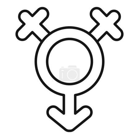 Illustration for Male surgery poster icon outline vector. Gender identity. Hetero trans - Royalty Free Image