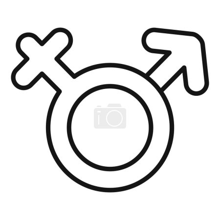Illustration for Support all genders icon outline vector. Gender identity. Movement agender - Royalty Free Image