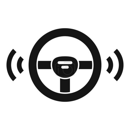 Ilustración de Icono del sensor del volante vector simple. Control de seguridad. Atención de alerta - Imagen libre de derechos