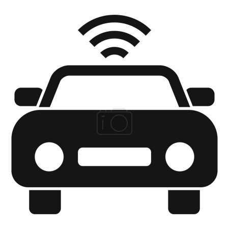 Ilustración de Icono de seguridad del vehículo inteligente vector simple. Control de parada inteligente. Alerta de atención - Imagen libre de derechos