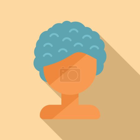 Illustration for Beautiful wig icon flat vector. Face fashion. Coloration fake short hairs - Royalty Free Image