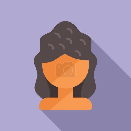 Illustration for Elegance wig icon flat vector. Artist face. Tint model - Royalty Free Image