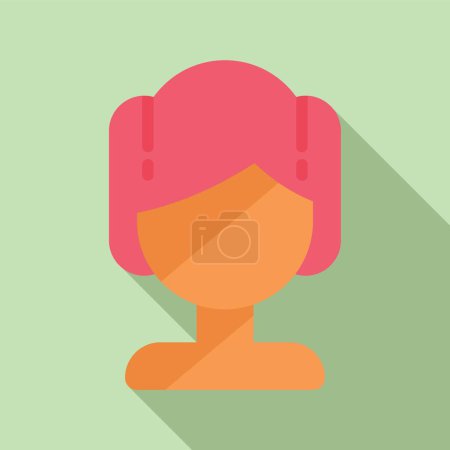 Face fashion head icon flat vector. Wavy lady. Cranium trend fashion