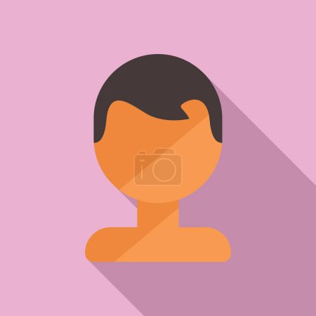 Illustration for Very short wig icon flat vector. Female fashion head. Coloration fake - Royalty Free Image