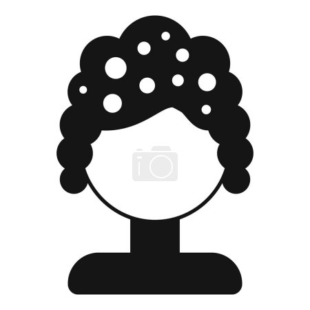Illustration for Curly wig hairs icon simple vector. Female elegance. Beauty fashion head - Royalty Free Image