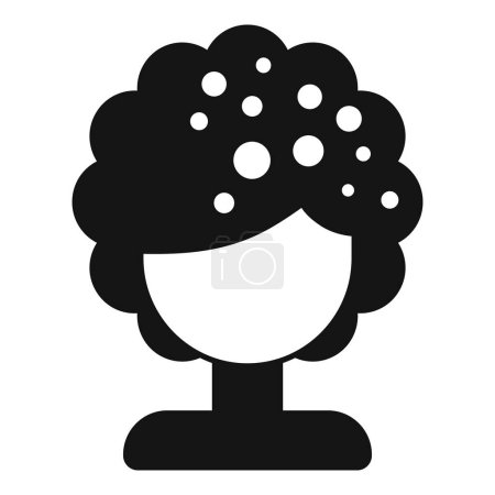 Illustration for Cute model wig icon simple vector. Face fashion head. Style young long - Royalty Free Image