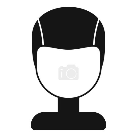 Téléchargez les illustrations : Artiste nouvelle icône perruque simple vecteur. Modèle serrures tête. Mode visage - en licence libre de droit