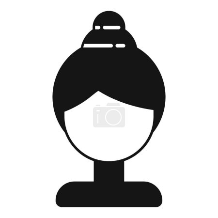 Téléchargez les illustrations : Fausse icône de perruque courte vecteur simple. Mode féminine moderne. Tête de tendance - en licence libre de droit