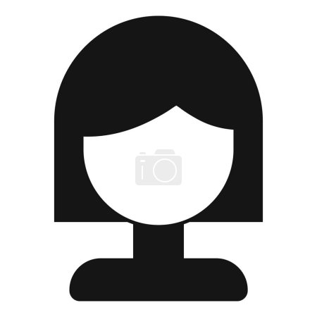 Téléchargez les illustrations : Femme artiste perruque icône vecteur simple. Tête de mode. Modèle faux style - en licence libre de droit