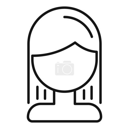 Illustration for Curly wig hairs icon outline vector. Female elegance. Beauty fashion head - Royalty Free Image