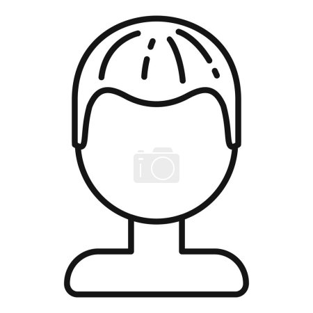 Illustration for Cute face wig icon outline vector. Coloration fake. Trend fashion face - Royalty Free Image