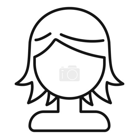 Illustration for Female coiffure icon outline vector. Fashion trend wig. Barbet short trend - Royalty Free Image
