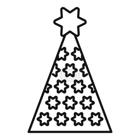 Illustration for Event party hat icon outline vector. Festive paper activity. Cone star - Royalty Free Image