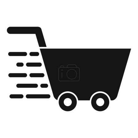 Illustration for Fast shopping cart icon simple vector. Speed device. Race horse run - Royalty Free Image