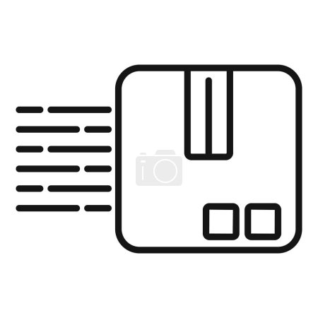 Illustration for Fast pack delivery parcel icon outline vector. Work scale run. Velocity boost - Royalty Free Image
