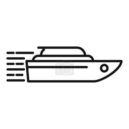 Illustration for Fast speed boat icon outline vector. Race high run. Work efficient product - Royalty Free Image