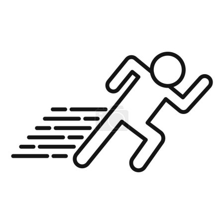 Illustration for Fast man run icon outline vector. Velocity character. Race high strategy - Royalty Free Image