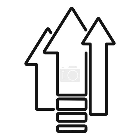 Illustration for Velocity efficient icon outline vector. Plan work up. Speed device scale - Royalty Free Image