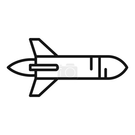 Illustration for Fast rocket icon outline vector. Velocity boost. Dark execution - Royalty Free Image