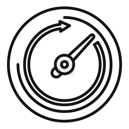 Illustration for Velocity gauge icon outline vector. Speed fast meter. Pace panel - Royalty Free Image