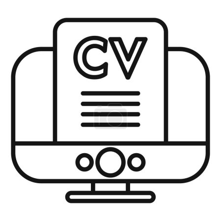 Ilustración de Online cv job icon outline vector. Los abucheos buscan. Búsqueda de candidatos encontrar - Imagen libre de derechos