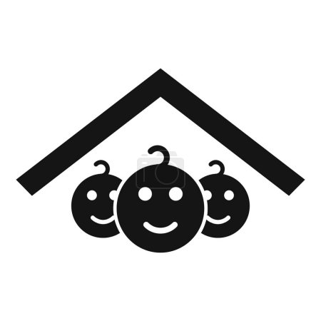 Illustration for Care house support icon simple vector. Spouse unit. Protect volunteer - Royalty Free Image