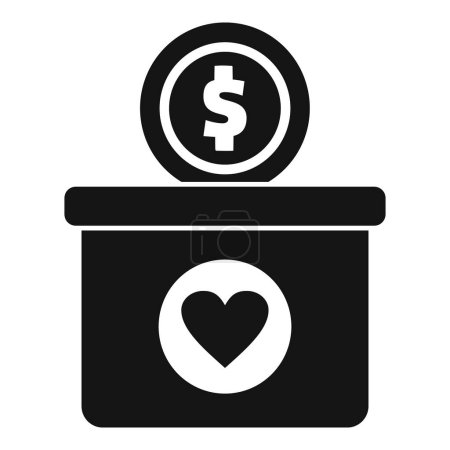Illustration for Volunteer care box icon simple vector. Child support. Content unity - Royalty Free Image
