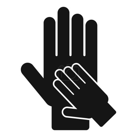 Care hand support icon simple vector. Unit shield. Protect volunteer