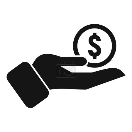 Illustration for Volunteer money help icon simple vector. Kid care. Parent share love - Royalty Free Image