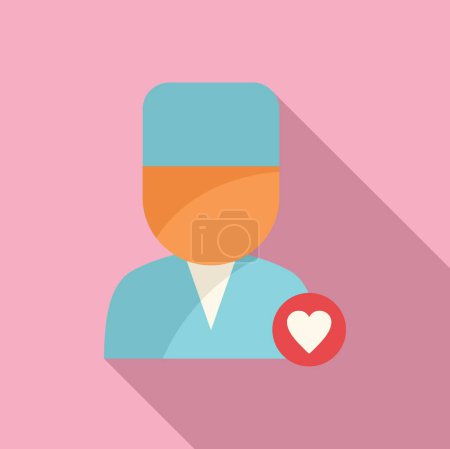 Illustration for Doctor cardiac healthy icon flat vector. Anatomy heart. Disease person monitor - Royalty Free Image