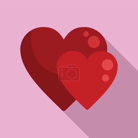 Illustration for Healthy hearts icon flat vector. Body disease anxiety. Impact sick - Royalty Free Image
