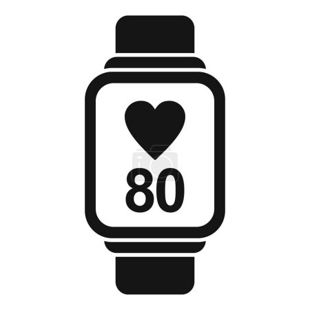 Illustration for Smartwatch heart rate icon simple vector. Man pain disease. People person - Royalty Free Image