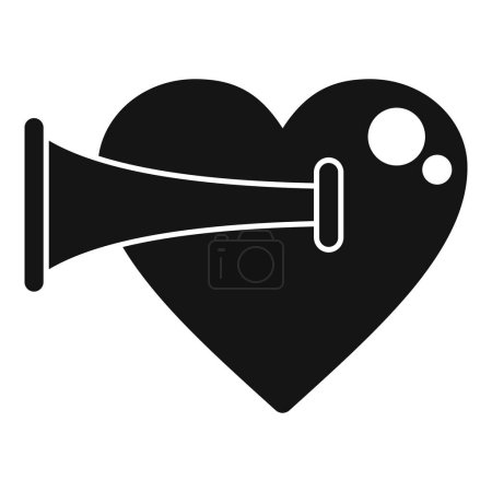 Illustration for Heart rate sound icon simple vector. Aorta healthy effect. Body female - Royalty Free Image