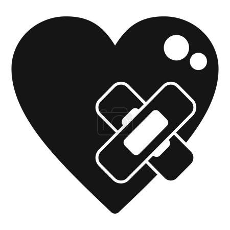 Illustration for Sick heart person icon simple vector. Pain impact. Unhealthy palpitating impact - Royalty Free Image