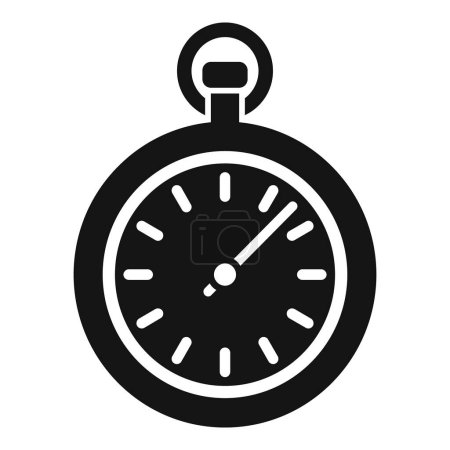 Illustration for Palpitating stopwatch icon simple vector. Person sick heart effect. Aged body - Royalty Free Image