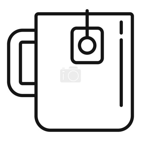 Illustration for Relax tea mug icon outline vector. Man heart disease. Person sick drink - Royalty Free Image