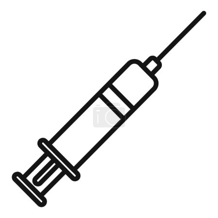Illustration for Syringe disease body icon outline vector. Anxiety sick. Pain chest breast - Royalty Free Image