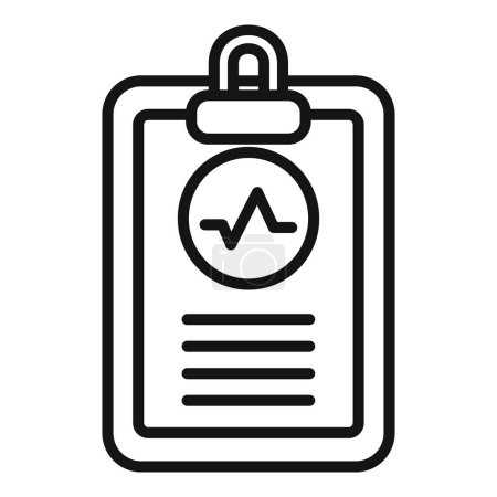 Heart health clipboard icon outline vector. Body female ailment. Stomach assistance