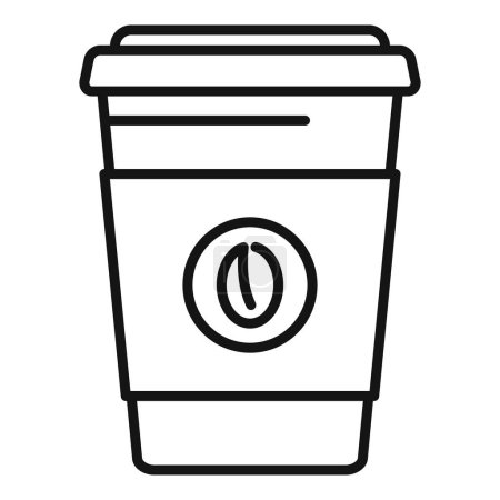 Illustration for Coffee to go cup icon outline vector. Person drink high palpitating. Event impact - Royalty Free Image