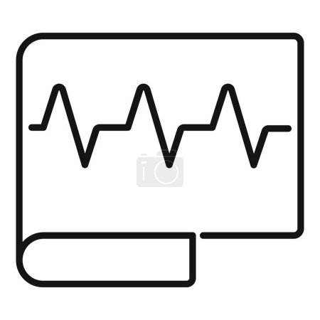 Illustration for Health heart paper icon outline vector. Person sick disease. Cardiac emotion - Royalty Free Image